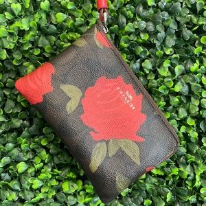 COACH Rose Corner Zip Wristlet
